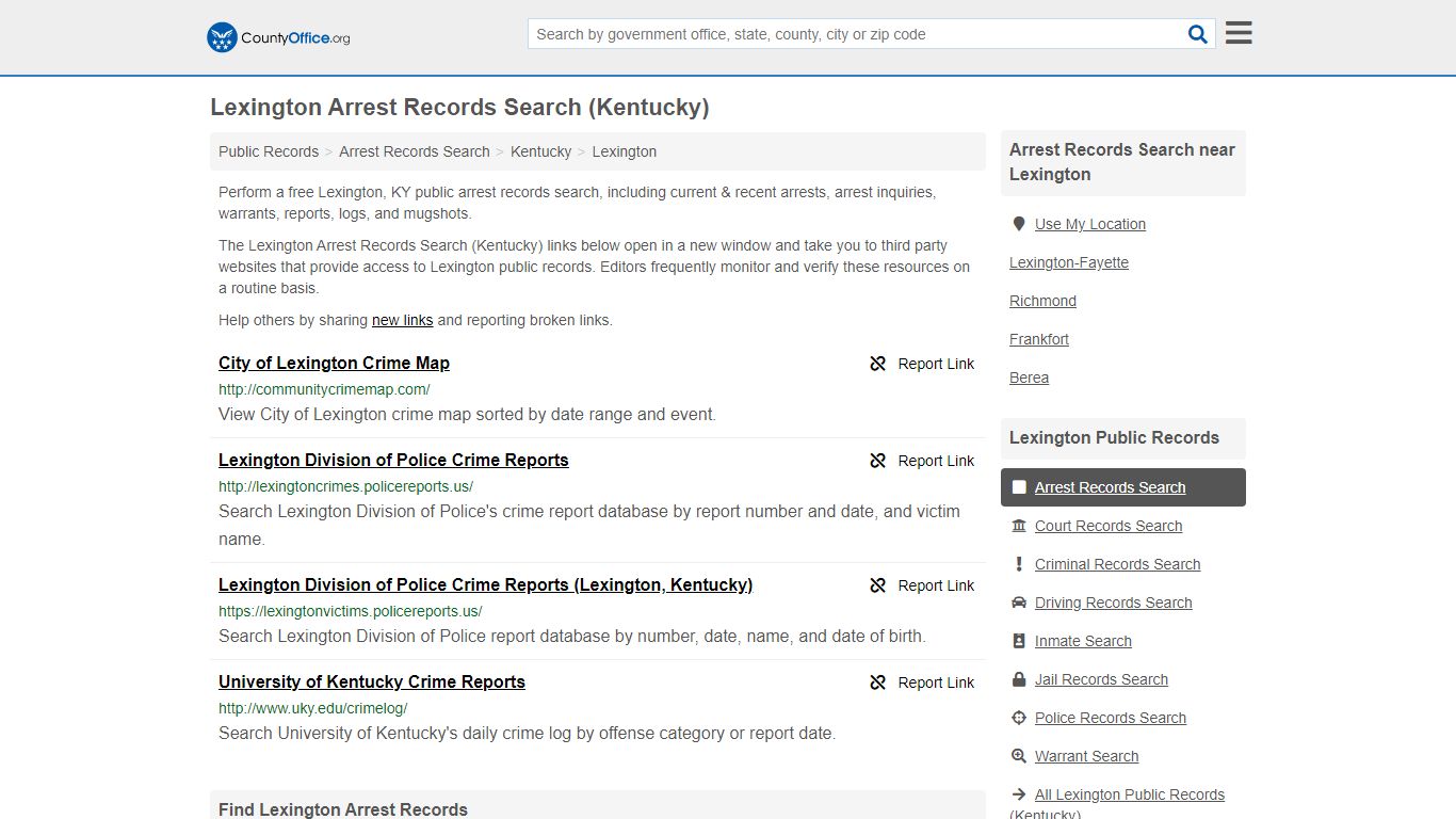 Arrest Records Search - Lexington, KY (Arrests & Mugshots)